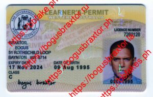 Bogus Braxtor Fake ID - Western Australia Learners Permit Fake ID