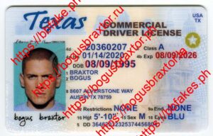 Bogus Braxtor Fake ID - Texas fake ID