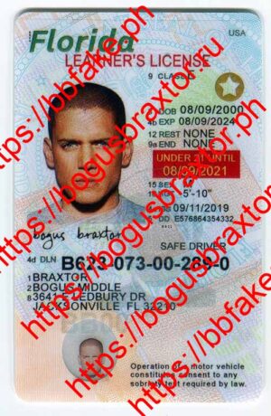 Bogus Braxtor Fake ID - Florida Learner Fake ID