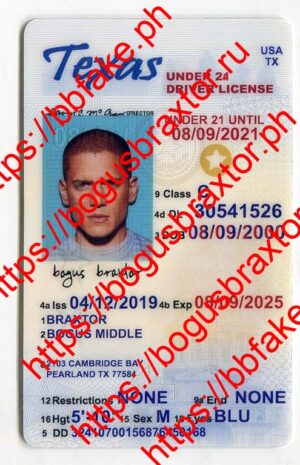 Bogus Braxtor Fake ID - Texas fake ID