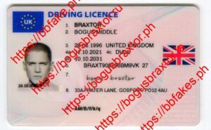 Bogus Braxtor Fake ID - UK DRIVING LICENCE